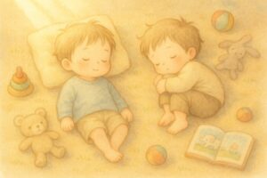 双子　双子育児　4歳　昼寝